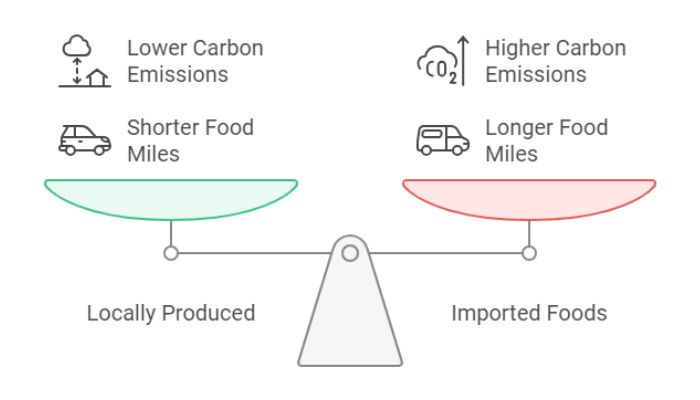 Understanding Food Miles and Carbon Footprint of local and imported food